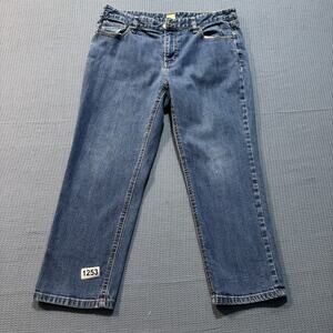 Women's Straight-Leg Denim Pants Sz 14 Blue Pre-Owned Excellent